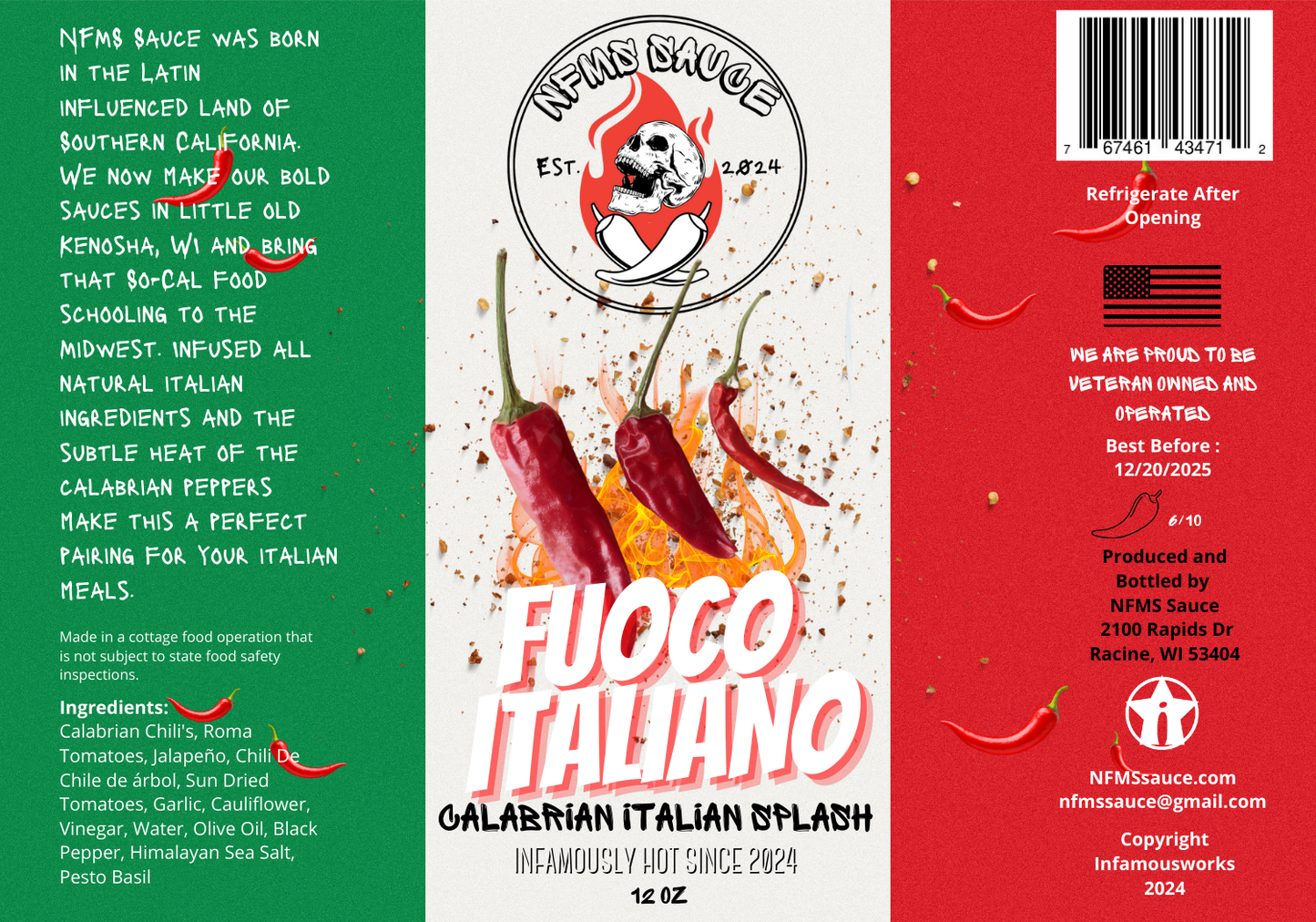 Fuoco Italiano Spicy Italian Splash - 12 oz